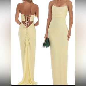 LUCY IN THE SKY YELLOW MAXI PROM DRESS MERMAID
